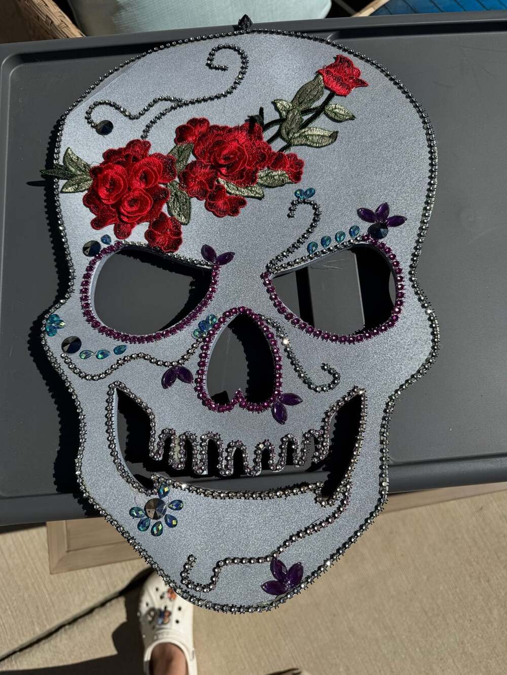 Day Of The Dead Sugar Skull Wall Hanging With Roses